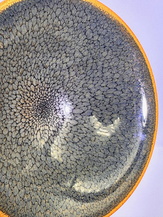 Black gold glaze green partridge oil droplet pattern with golden rim flared mouth shape cup