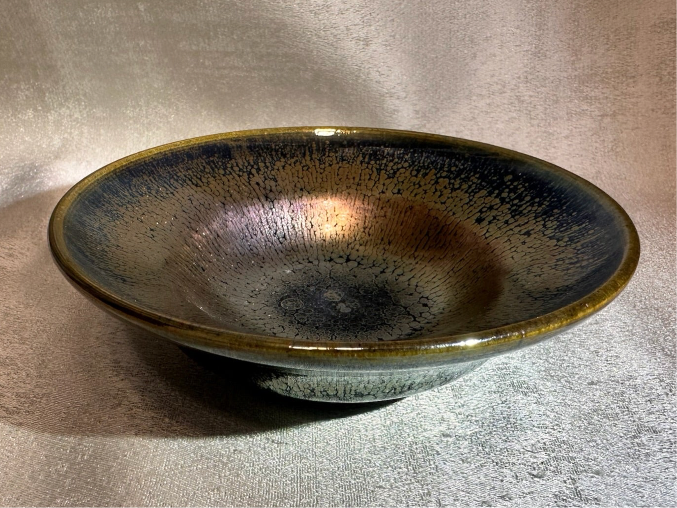 Fully glazed black gold glaze golden oil droplet pattern oil lamp shape cup