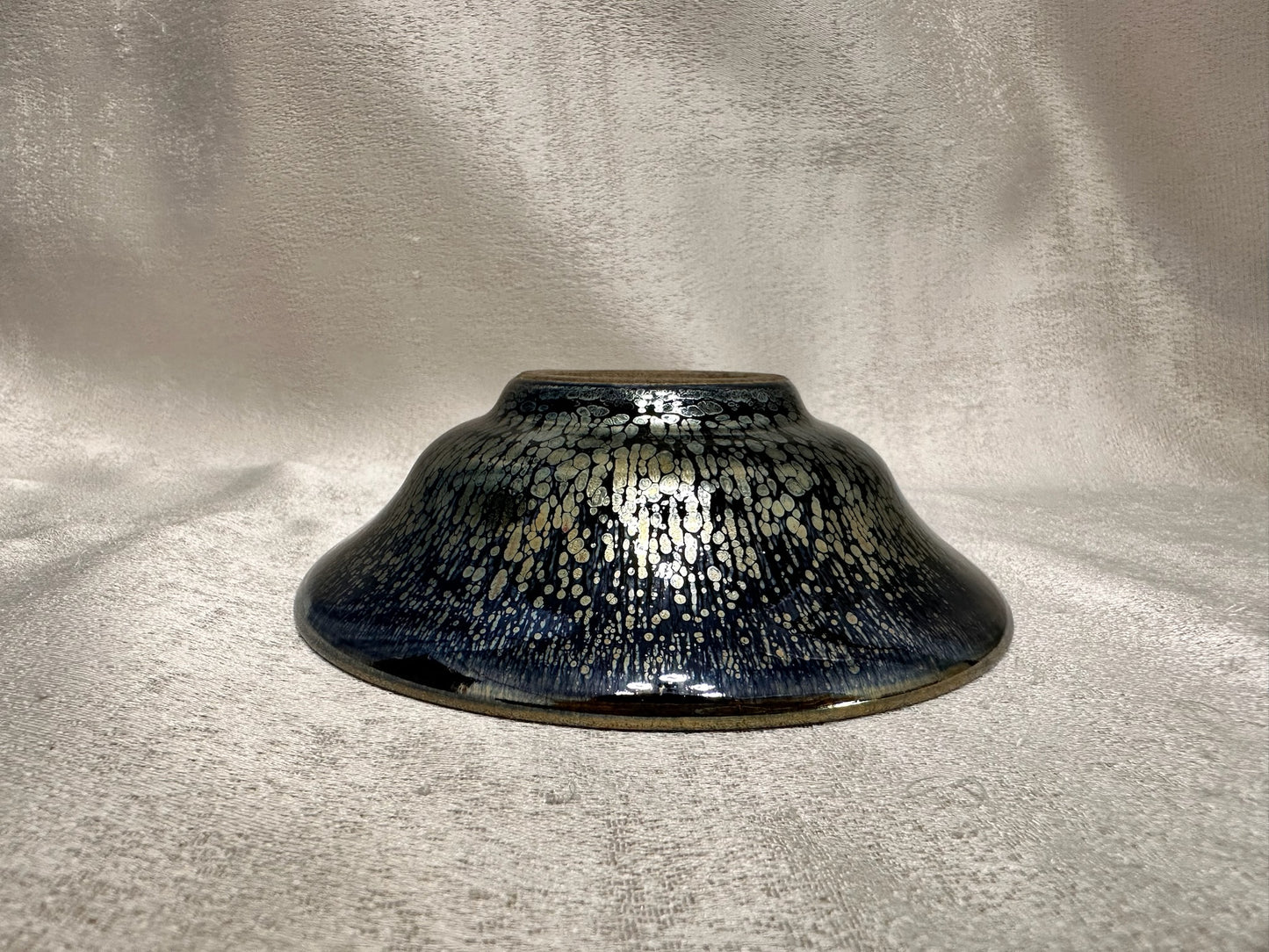 Fully glazed black gold glaze golden oil droplet pattern oil lamp shape cup
