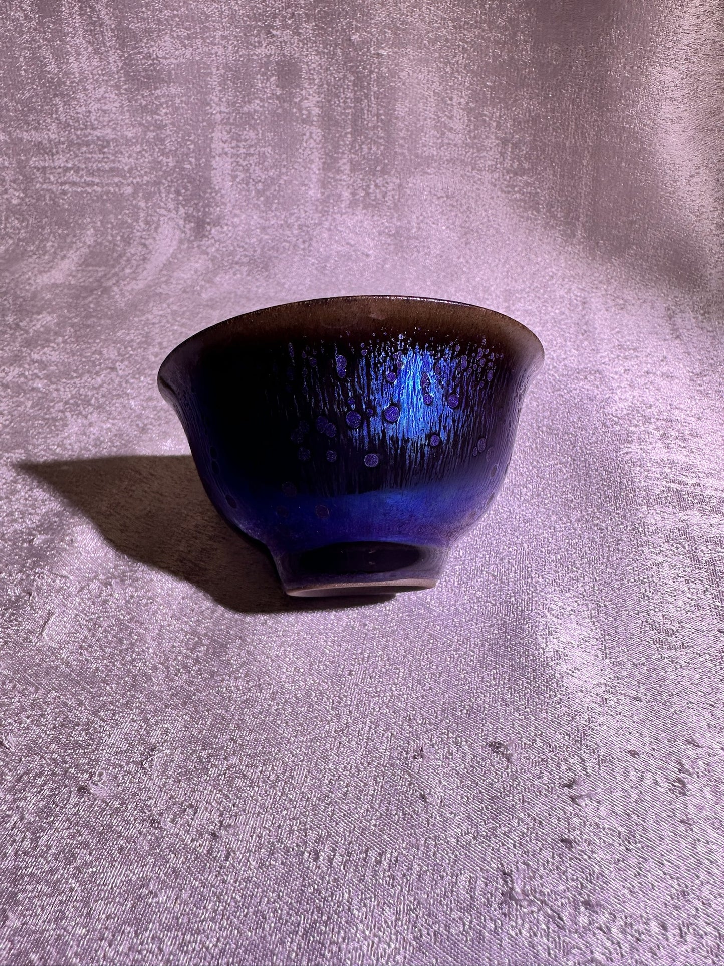 Black purple Yohen glaze thin clay body Yongle holding cup