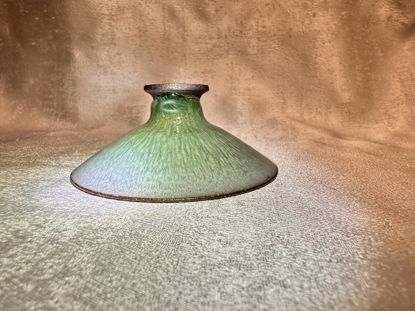 Jade-like green glaze green hare’s fur pattern with glaze tears 2-piece Gaiwan set, JiPeiFu