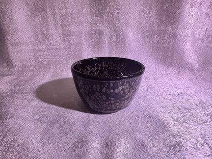 Cup20-Beautiful black glaze with orange and yellow oil droplet pattern XinYun Master bowl shape tea cup by YeShiMing
