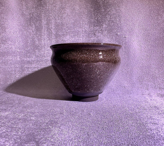 Cup25-Tea foam glaze with ice-like crackles and crab-eye bubble droplets tied mouth shape cup