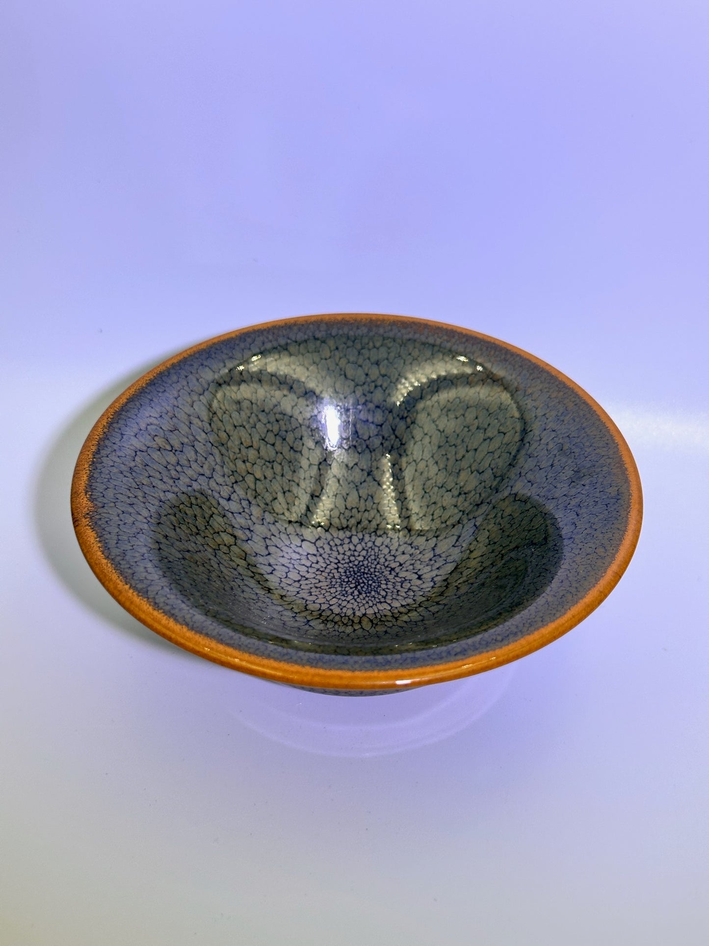 Black gold glaze green partridge oil droplet pattern with golden rim flared mouth shape cup