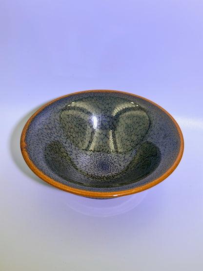 Black gold glaze green partridge oil droplet pattern with golden rim flared mouth shape cup