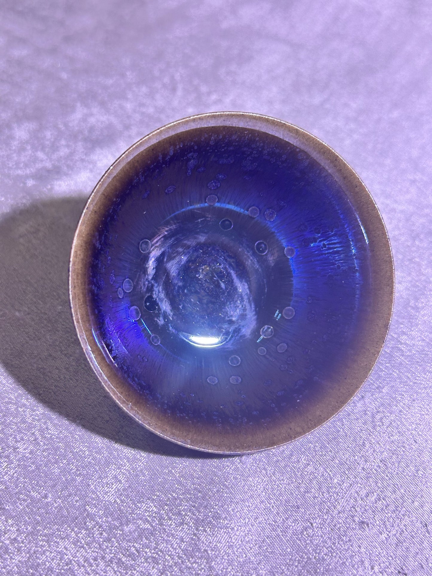 Black purple Yohen glaze thin clay body Yongle holding cup