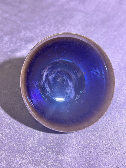 Black purple Yohen glaze thin clay body Yongle holding cup