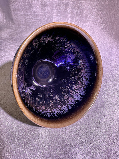 Dark purple glaze dazzling Yohen pattern unique tied mouth shape