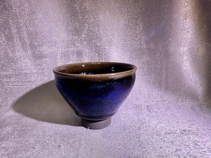 Black blue glaze dazzling Yohen pattern unique tied mouth shape, YouGuanWei