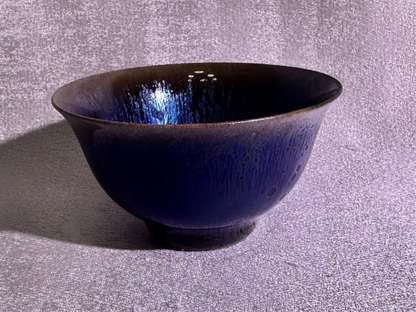 Black purple Yohen glaze thin clay body Yongle holding cup