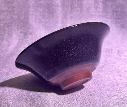 Black gold wujin glaze fully covered with beautiful golden sands flared mouth shape cup, YangFeiYan