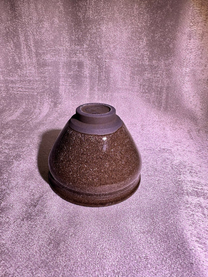 Cup25-Tea foam glaze with ice-like crackles and crab-eye bubble droplets tied mouth shape cup