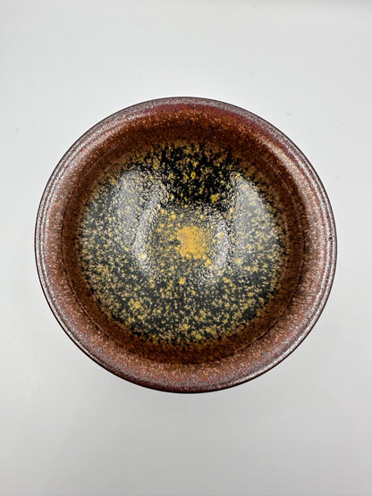 Flower moonlit night, black glaze yellow daisy and red flower pattern official’s hat cup