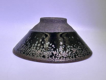Black glaze silver oil droplet straw hat (douli) shape cup