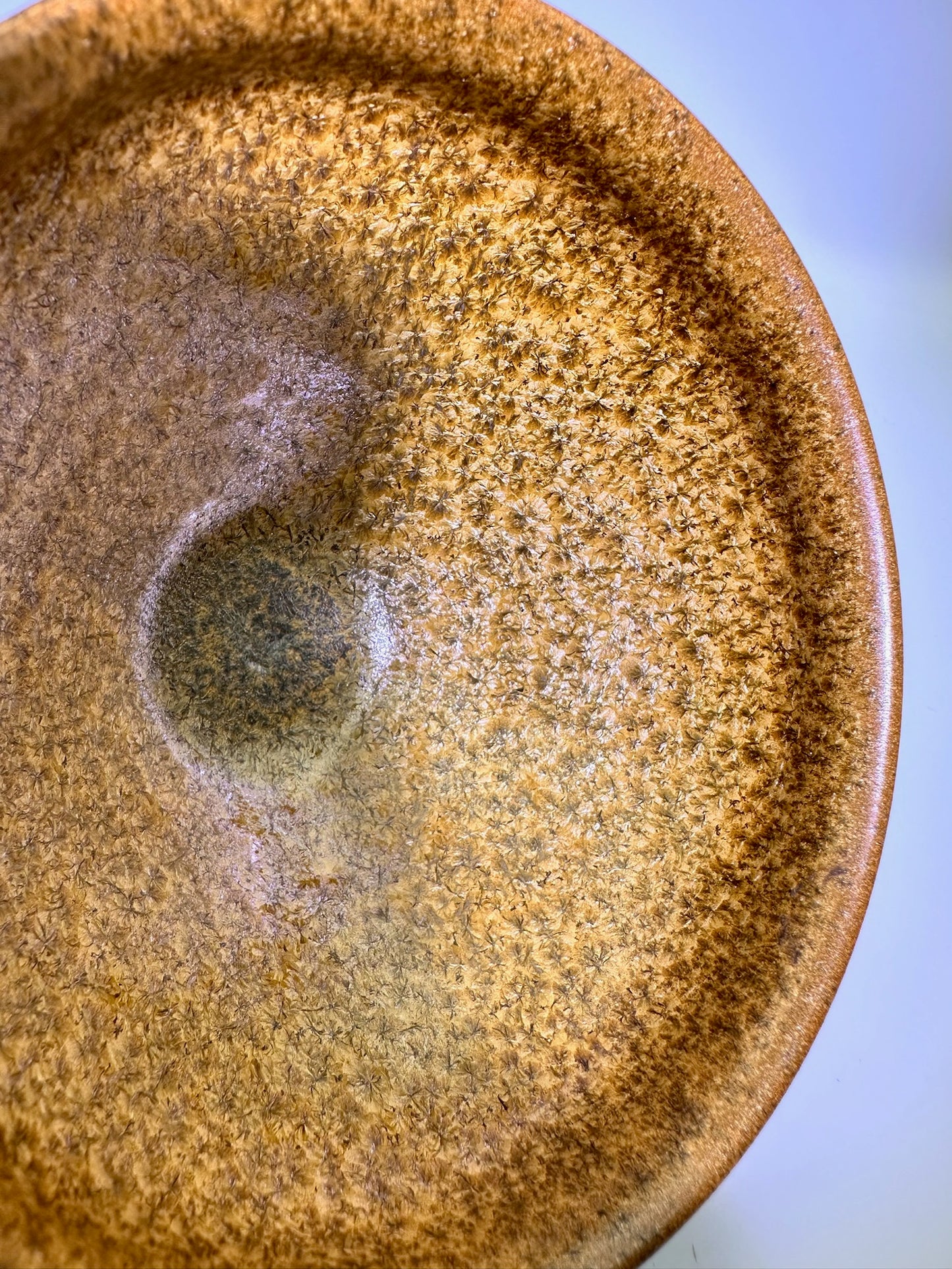 Autumn, Brown glaze golden wheat-ear-like pattern diancha tea-whisking bowl with a glaze drip, XuXiaoWei