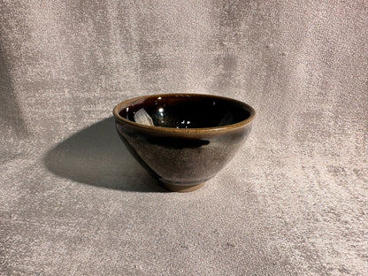 Cup13-Red halo oil droplet Yohen glaze blue hare’s fur Tied mouth Jianzhan cup