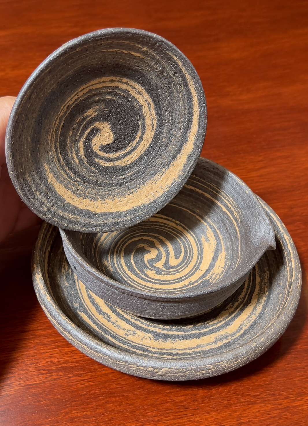 Wabi-Sabi Spiral Treasure Pot